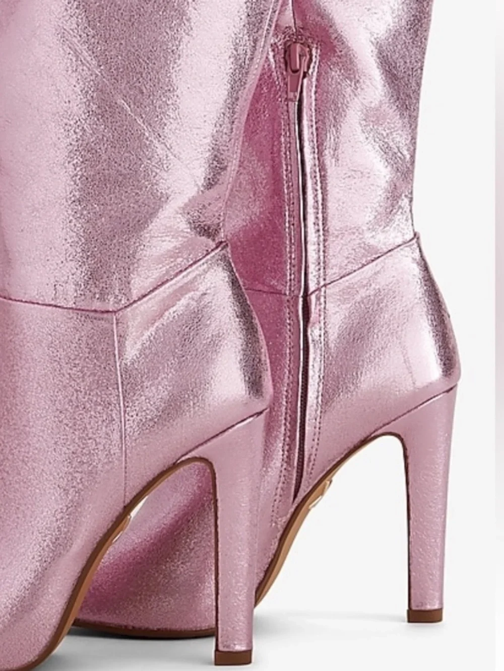 BRIAN ATWOOD x EXPRESS Metallic Pink Over the Knee Boots Size 7 NWT